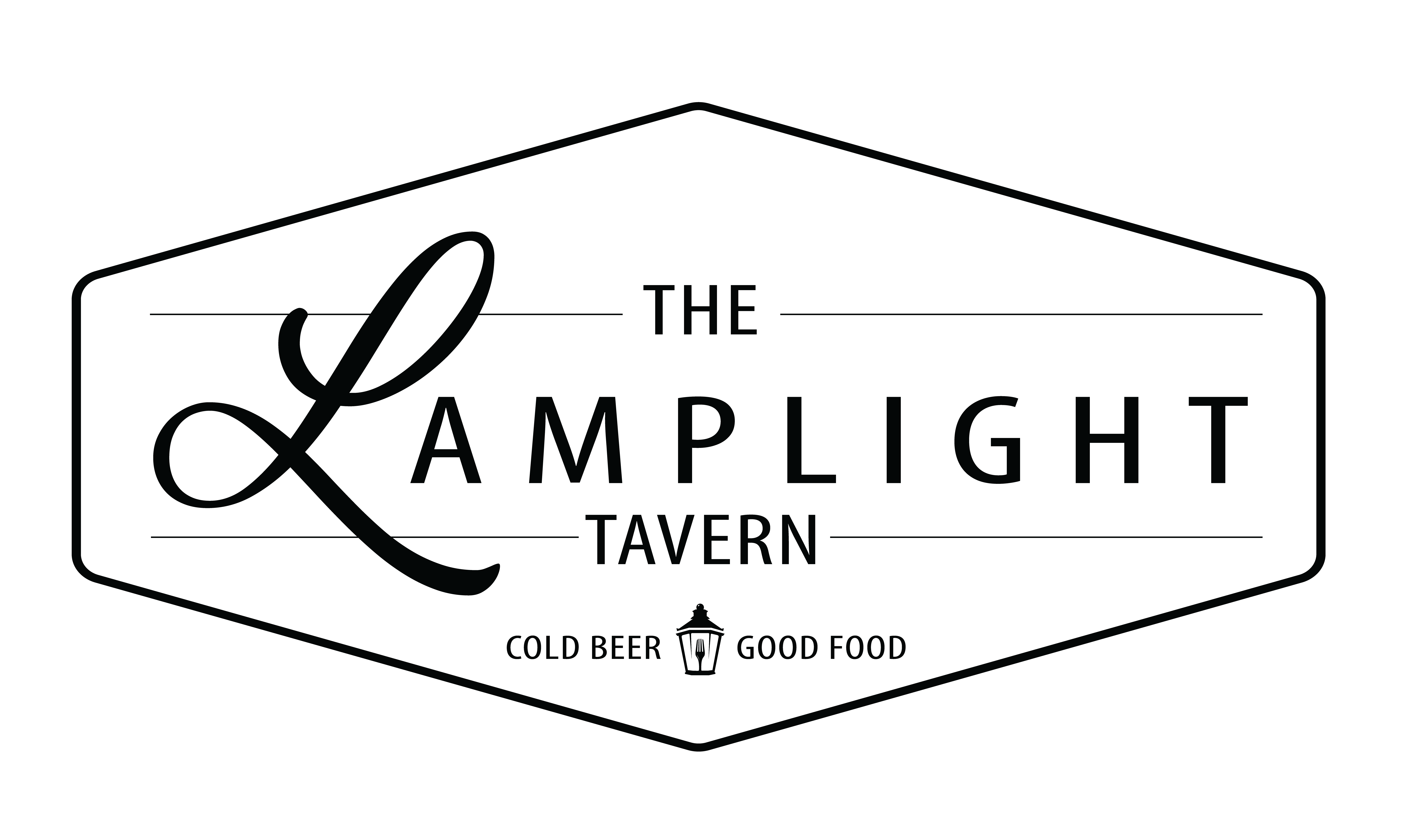 The Lamplight Tavern White Logo